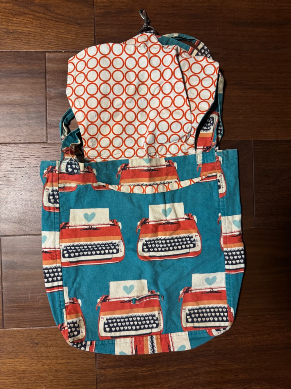 Typewriter Print Shoulder Bag - Picture 4 of 5